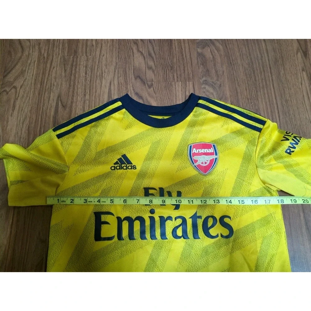 Arsenal Youth Large Premier League Soccer Jersey Adidas Fly Emirates Yellow